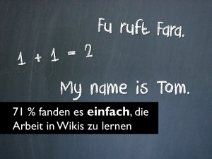 71 % fanden es einfach die Arbeit in Wikis zu lernen