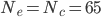 N_{e}=N_{c}=65